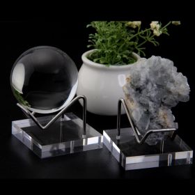 Acrylic Transparent Display Stand Crystal Mineral Rough Base Heart-shaped Jewelry Stand