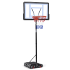 Basketball Hoop Outdoor, 5.2 Ft to 6.8Ft Adjustable Basketball Goal with 32" Backboard & 16" Basket, All Weather Portable Basketball Stand Wheels, for