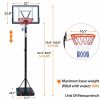 Basketball Hoop Outdoor, 5.2 Ft to 6.8Ft Adjustable Basketball Goal with 32" Backboard & 16" Basket, All Weather Portable Basketball Stand Wheels, for