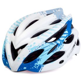 Sunscreen With Rear Taillight Warning Riding Helmet (Option: Blue-One Size)