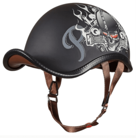 Motorcycle Men And Women Retro Half Cover Helmet (Option: Matte Black Red Knight-XL)