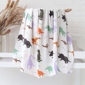 Bamboo Cotton Cloth Bag Single Baby Wrapping Blanket Cover Blanket (Option: Jurassic-120x120)