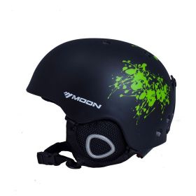 Ski Helmet Snow Safety Helmet Protective Gear Sports Equipment Head Protection Integrated (Option: Green ink-M)