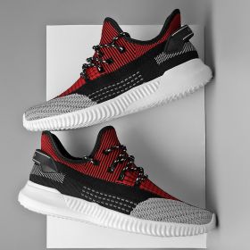 Casual Shoes Men Sneakers Portable Boy Running Fashion Breathable Mesh Comfortable Lace-Up Non-Slip Walking Spring Summer Autumn (Color: Red, size: 45)