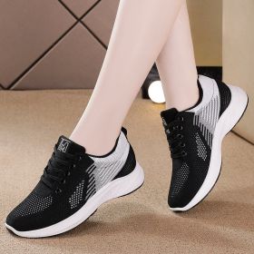 Women Mesh Casual Sport Shoes Outdoor Soft Sneaker Plus Size Breathable Lightweight Running Comfortable Spring Summer Autumn New (Color: Black, size: 35)