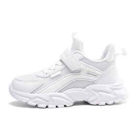 Children Mesh Casual Shoes 28-39 Soft Breathable Cozy Boys Girls Kids Running Sneaker Student Spring Summer Autumn Outdoor Sport (Color: White Double mesh, size: 34)