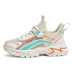 Children Mesh Casual Shoes 28-39 Soft Breathable Cozy Boys Girls Kids Running Sneaker Student Spring Summer Autumn Outdoor Sport (Color: Orange Single mesh, size: 39)