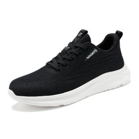 High Quality Men Women Casual Shoes Mesh Fly Weaving Breathable Light Sneaker Any Age Sport Outdoor Walking Spring Summer Autumn (Color: Men black, size: 39)