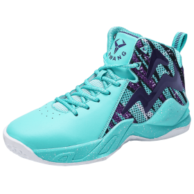 Men's Basketball Shoes Breathable Cushioning Anti-Slip Wear-Resistant Sneakers Gym Training Sports Basketball Sneakers (Color: green, size: 37)