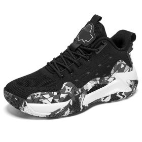 Men's basketball shoes couple breathable outdoor sports shoes women's basketball shoes summer 47 yards 48 yards (Color: Black, size: 48.6666666666667)