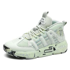 Men's Basketball Shoes High Top Sneakers Men's Cushioning Lightweight Comfortable Shoes Sports Training Basketball Shoes (Color: green, size: 43)