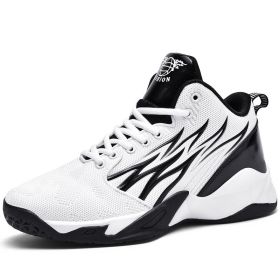 Basketball Shoes Breathable Cushioning Anti-Slip Wear-Resistant Sneakers Gym Training Sports Basketball Sneakers Women (Color: White, size: 46)