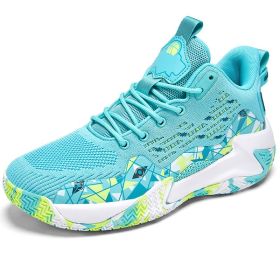 Men's basketball shoes couple breathable outdoor sports shoes women's basketball shoes summer 47 yards 48 yards (Color: green, size: 47.6666666666667)