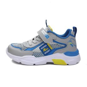 Kids Casual Shoes Boy Sneaker Waterproof Leather Breathable Mesh Sport Middle Big Children Campus Street Outdoor Light Soft Cozy (Color: Gray (single Mesh), size: 37)