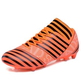 Men's Outdoor Ultralight Soccer Shoes Non-Slip Boys Football Ankle Boots Kids Sport Training Sneakers Soccer Cleats Unisex (Color: Pink, size: 44)