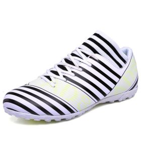 Men's Outdoor Ultralight Soccer Shoes Non-Slip Boys Football Ankle Boots Kids Sport Training Sneakers Soccer Cleats Unisex (Color: White, size: 41)