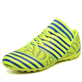 Men's Outdoor Ultralight Soccer Shoes Non-Slip Boys Football Ankle Boots Kids Sport Training Sneakers Soccer Cleats Unisex (Color: green, size: 38)