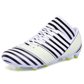 Men's Outdoor Ultralight Soccer Shoes Non-Slip Boys Football Ankle Boots Kids Sport Training Sneakers Soccer Cleats Unisex (Color: Purple, size: 37)