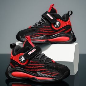 Sneakers Kids Basketball Shoes Boys Sport Shoes School 2022 Spring Autumn Fashion Comfortable Runing Chaussure Enfant (Color: Black sapphire blue, size: 31)