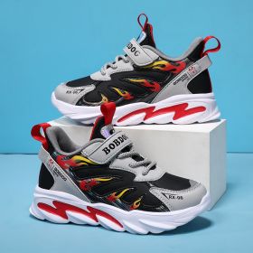 Kids Fashion Boy Shoes Basketball Shoes for Kids Kids Shoes Boys Sneakers Outdoor Sports Big Kids Shoes Sneakers 2022 New (Color: Black red, size: 37)