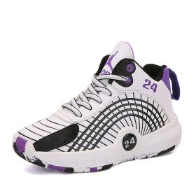 Sport Kids Sneakers Boys Casual Shoes For Children Sneakers Girls Shoes Basketball Footwear Leather Anti-slippery Trainers (Color: White, size: 31)