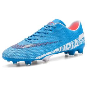 Original Trend Men Soccer Shoes Adult Kids TF/FG High Ankle Football Boots Grass Training Sport Footwear Cleats Sneakers 35-45 (Color: Clear, size: 43)