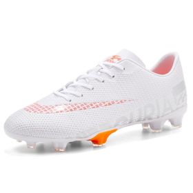 Original Trend Men Soccer Shoes Adult Kids TF/FG High Ankle Football Boots Grass Training Sport Footwear Cleats Sneakers 35-45 (Color: Ivory, size: 42)