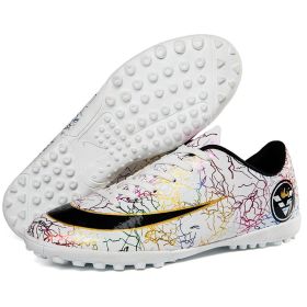 2021 Men Soccer Shoes Kids Non-Slip Training Football Shoes Breathable Comfortable Athletic Sports Shoes Unisex Sneakers (Color: Purple, size: 36)