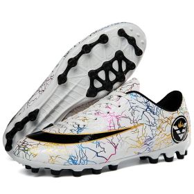 2021 Men Soccer Shoes Kids Non-Slip Training Football Shoes Breathable Comfortable Athletic Sports Shoes Unisex Sneakers (Color: see chart, size: 45)