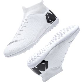 Men Soccer Shoes Adult Kids TF/FG High Ankle Football Boots Grass Training Sport Cleats Footwear Classic Trend Men Sneaker 35-47 (Color: Gold, size: 36)