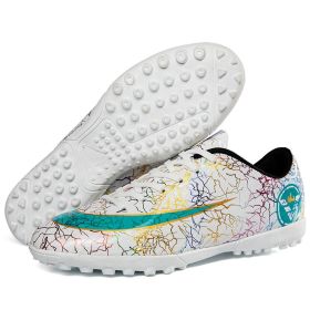 2021 Men Soccer Shoes Kids Non-Slip Training Football Shoes Breathable Comfortable Athletic Sports Shoes Unisex Sneakers (Color: MULTI, size: 34)