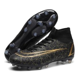 Professional Football Boots High-End New Ag / TF Men's Football Shoes Children's Cleats Sports Shoes Four Seasons Outdoor Traini (Color: Black, size: 41)