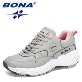 BONA 2022 New Designers Classics Retro Sports Shoes Women Casual Sneakers Running Shoes Ladies Vulcanized Tennis Jogging Shoes (Color: Black royal blue, size: 5.5)