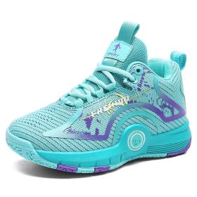 New Brand Boys Basketball Shoes Kids Sneakers Thick Sole Non-slip Children Sports Shoes Child Boy Basket Trainer Shoes Girls (Color: Moonlight, size: 38)
