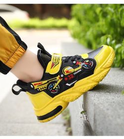 2022 New Sneakers Boys Girls Casual Spring Trainers Children Brand Breathable Shoes Kids Sport Shoes for Boys Lightweight (Color: yellow, size: 35)