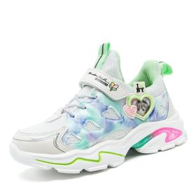 Princess Girls Sneaker Spring Autumn Cartoon Students Casual Shoes Girls Sports Shoes Children's Kids Soft-Soled Non-Slip Shoes (Color: Beige, size: 33)