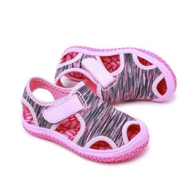 New Summer Children Beach Boys Sandals Kids Shoes Closed Toe Baby Sport Sandals for Girls Eu Size 21-32 (Color: Pink, size: 22-insole 14cm)