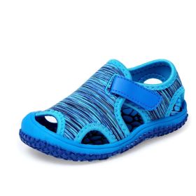 New Summer Children Beach Boys Sandals Kids Shoes Closed Toe Baby Sport Sandals for Girls Eu Size 21-32 (Color: Blue, size: 31-insole 20cm)