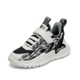 2022 Children's Footwear Sneakers Kids Basketball Sneakers Fashion Platform Sports Shoes for Boys Running Shoes Autumn (Color: Black and White, size: 37)