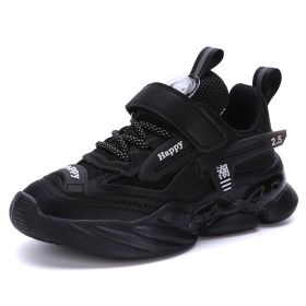 Sport Kids Sneakers Boys Casual Shoes For Children Sneakers Girls Shoes Anti-slippery Fashion tenis infantil menino Mesh (Color: Black, size: 30)