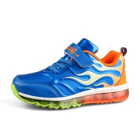 Children Lightweight Running Sneakers Boys Kids Breathable pu Sports Sneakers 2022 Fashion Jogging Tenis Shoes Girls size26-39 (Color: Royal blue, size: 32)