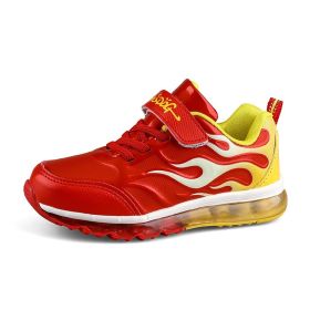 Children Lightweight Running Sneakers Boys Kids Breathable pu Sports Sneakers 2022 Fashion Jogging Tenis Shoes Girls size26-39 (Color: Red, size: 34)