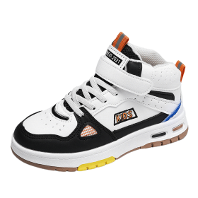 Boys Running Shoes Breathable Light Outdoor Sports Shoe Comfortable Couple Sneakers Running Shoes for Kids Athletic Shoes (Color: Black orange, size: 31)