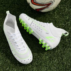 2021New Men Soccer Shoes Kids Football Boots Women Breathable Soccer Cleats Antiskid Grass Sports Shoes Outdoor Sneakers 33-46 (Color: Black, size: 33)