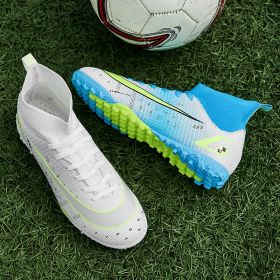 2021New Men Soccer Shoes Kids Football Boots Women Breathable Soccer Cleats Antiskid Grass Sports Shoes Outdoor Sneakers 33-46 (Color: MULTI, size: 37)