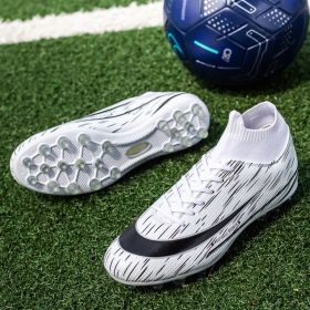 2021New Outdoor Shoes Men Sneakers Soccer Shoes FG/TF Kids Ankle Football Boots Boys Turf Soccer Sport Shoes Large Size 35-47 (Color: Auburn, size: 44)
