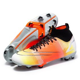 2021New AG/TF Professional Soccer Shoes Men Football Boots Outdoor Sneakers Children Football Training Competition Sports Shoes (Color: Ivory, size: 37)