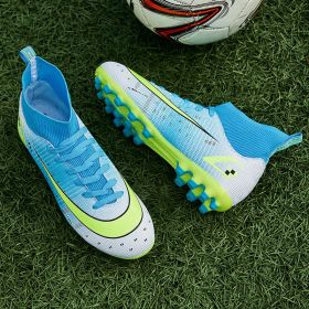 2021New Men Soccer Shoes Kids Football Boots Women Breathable Soccer Cleats Antiskid Grass Sports Shoes Outdoor Sneakers 33-46 (Color: see chart, size: 36)