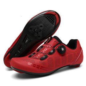 Outdoor Sports Cycling Shoes MTB Men Self-Locking Speed Sneaker Road Bike Boots SPD Cleats Mountain Bicycle Shoes Women Racing (Color: Orange, size: 45)