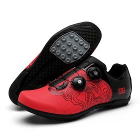 Outdoor Sports Cycling Shoes MTB Men Self-Locking Speed Sneaker Road Bike Boots SPD Cleats Mountain Bicycle Shoes Women Racing (Color: red rubber, size: 41)
